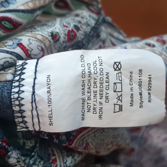 WEEKEND SUZANNE BETRO* boho size 4x blouse navy red white burgundy, detail - Picture 12 of 12